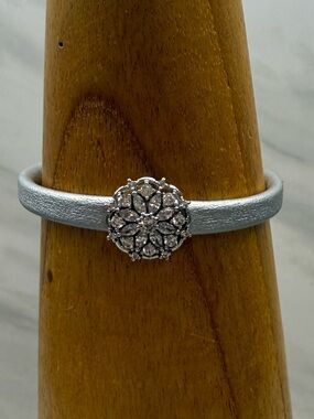 Silver Crystal Cluster Bracelet